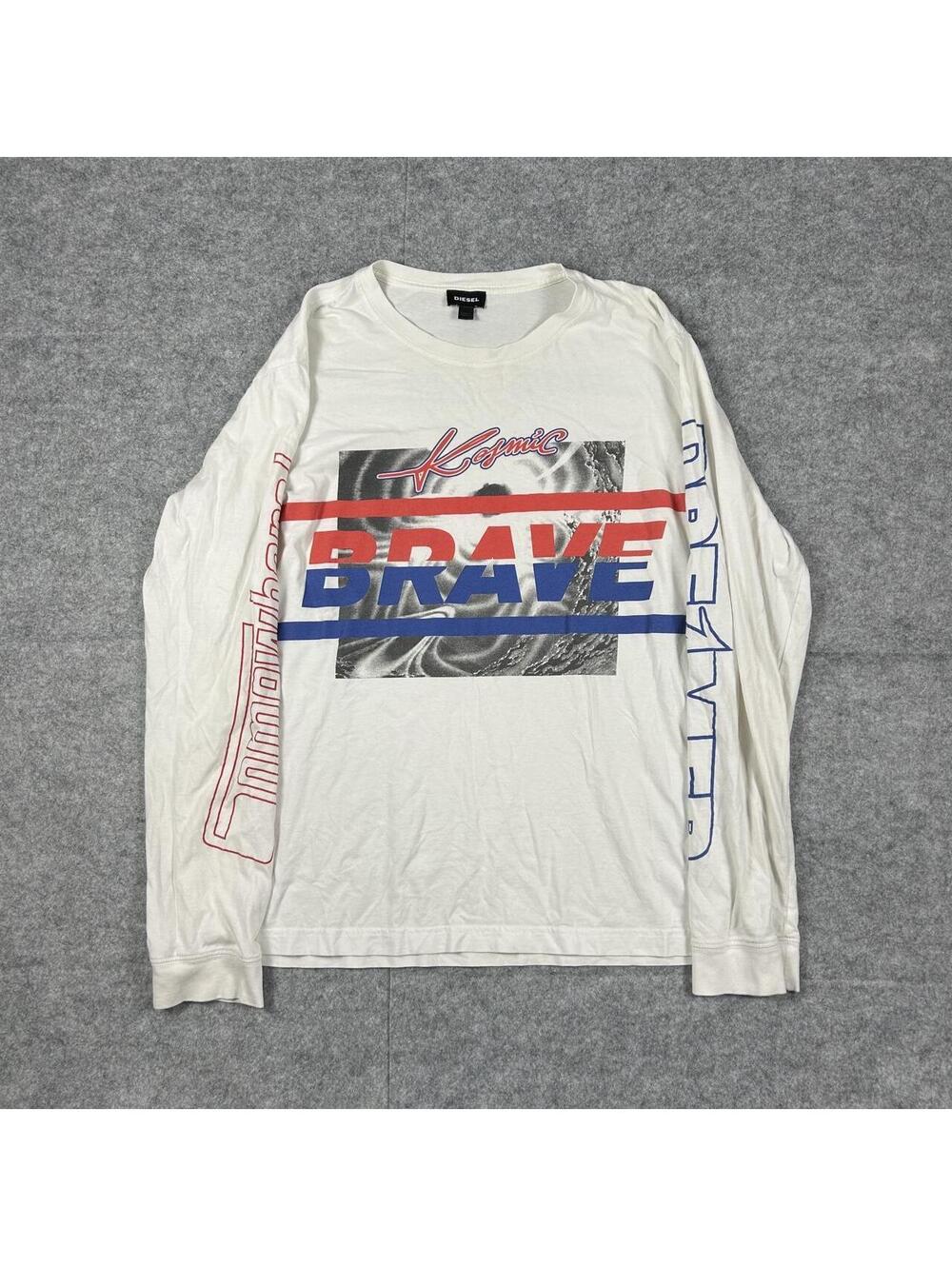DIESEL Kosmic Brave All Over Print Long Sleeve Shirt Y2K Designer Size Large